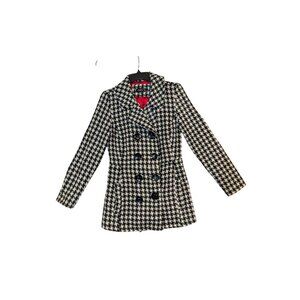 Rue21 Womens Houndstooth Double-Breasted Peacoat With Red Lining M
